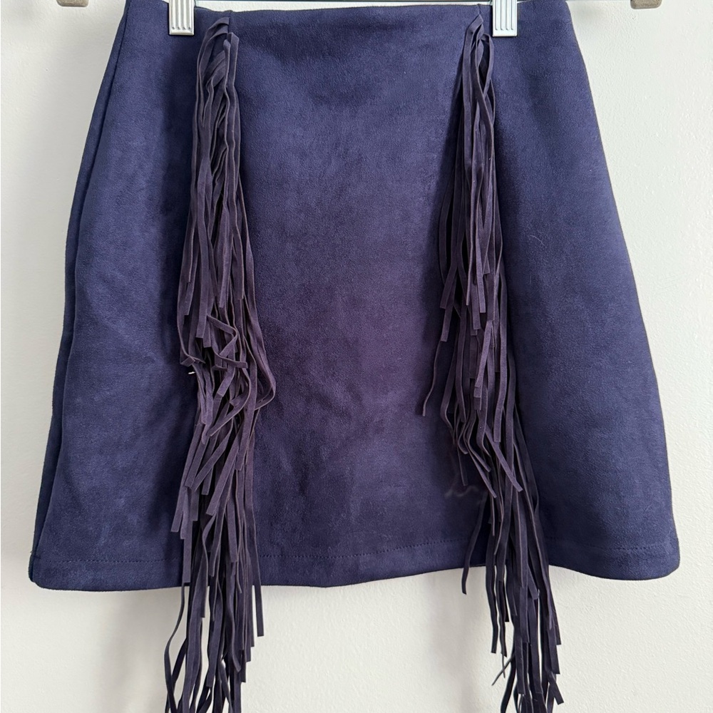 Western Suede Fringe Skirt